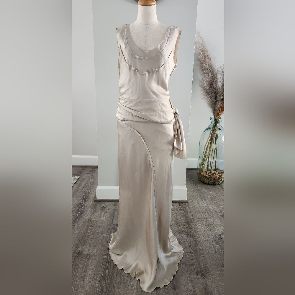 Alberta Ferretti Cream Maxi Dress